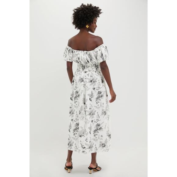 HYACINTH HOUSE Black & White Floral Smocked Helena Maxi Dress Size L NWT - Picture 2 of 7